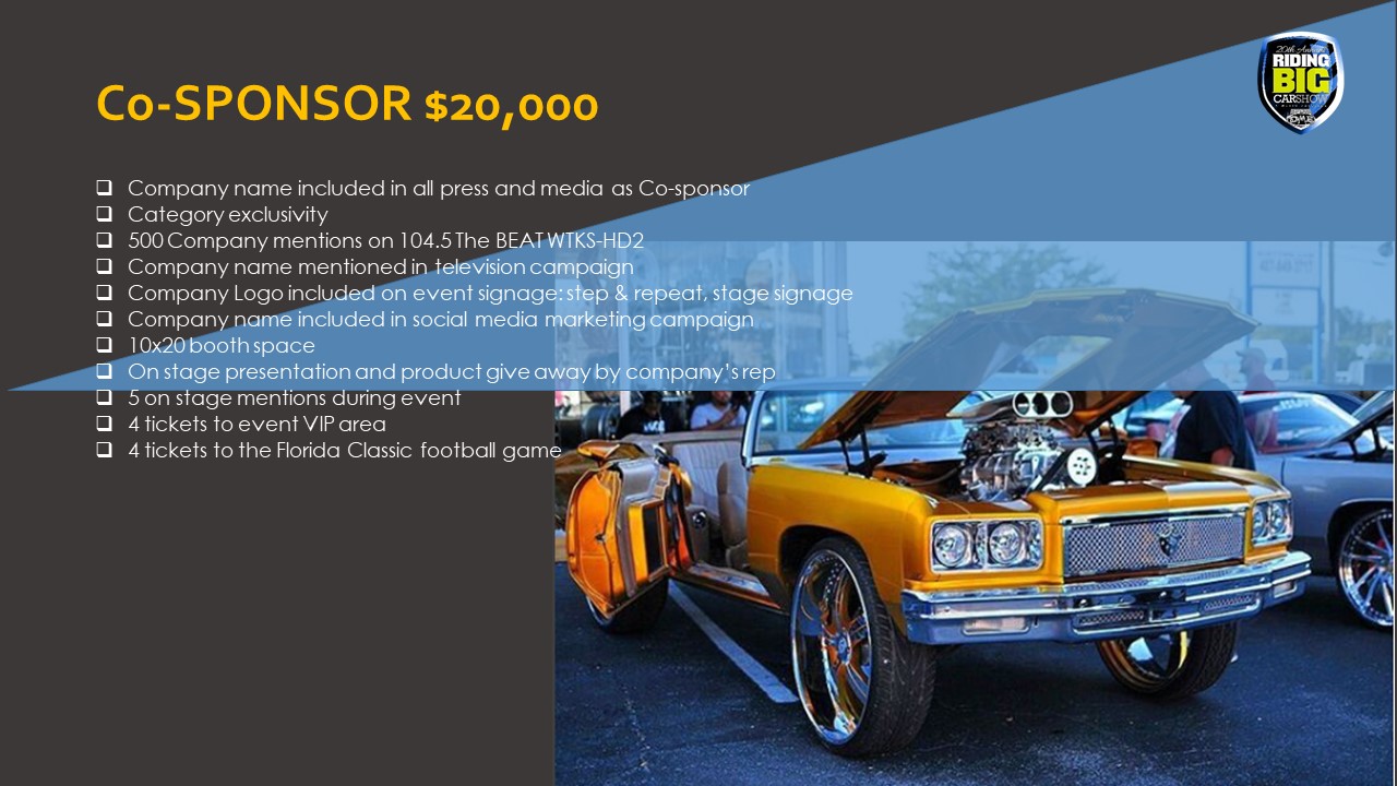 Riding Big Car Show Sponsors