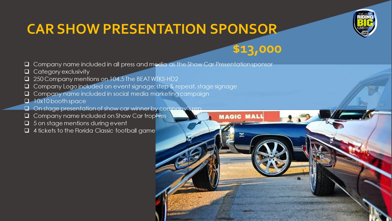 Riding Big Car Show Sponsors